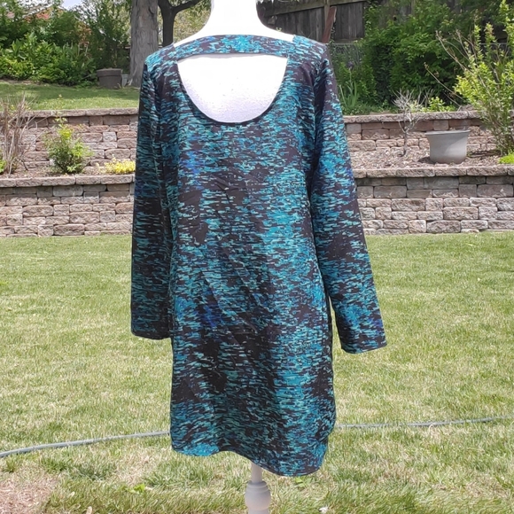 🌟 3 for $15 Deal! 🌟Gap blue teal green black long sleeve dress M - Picture 2 of 8